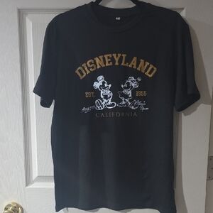 Disney Black Tee with Gold and White Print